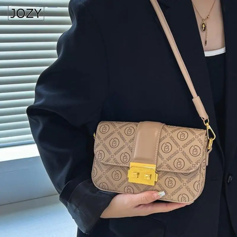 

JOZY Printing Small PU Leather Flap Crossbody Sling Bags for Women 2023 Luxury Brand Design Handbag Simple Shoulder Bag Handbags