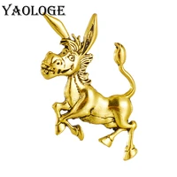 yaologe cute smiley donkey alloy brooches for women kids 2 color high quality animals badge pins girls party office gift %d0%b1%d1%80%d0%be%d1%88%d1%8c