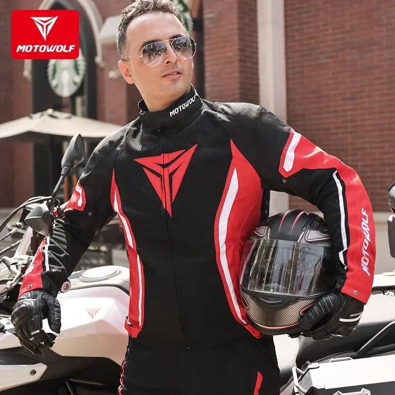 MOTOWOLF куртка мотоциклиста Мужская Всесезонная теплая изоляционная дышащая