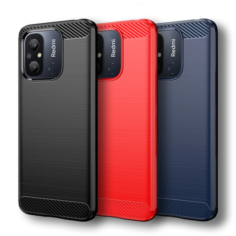 

For Xiaomi Redmi 12C Case Redmi 12C 12 C Cover 6.71 Inch Carbon Fiber Shockproof Silicone Bumper For Xiaomi Redmi 12C Fundas