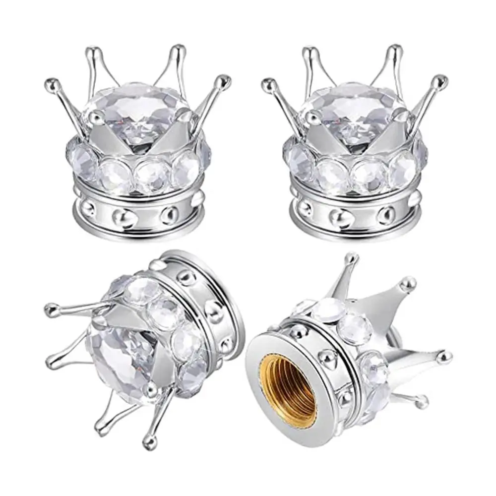 4 шт. украшение для езды на велосипеде Корона со стразами аксессуары для шин мотоцикла колпачок на стержень клапана Пыленепроницаемый Чехол защитный чехол