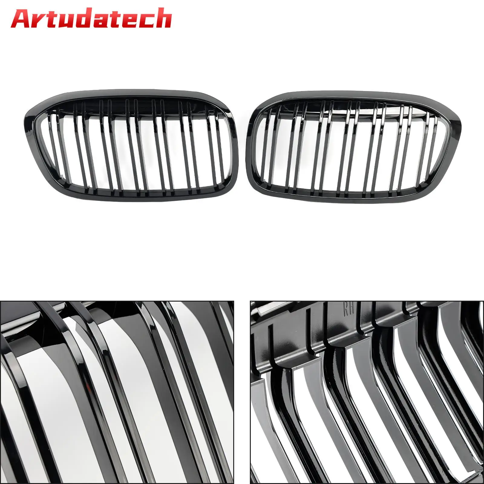 

Artudatech 2 шт. глянцевый черный Передний решетчатый гриль для BMW 2 серии F45 F46 2018-2021