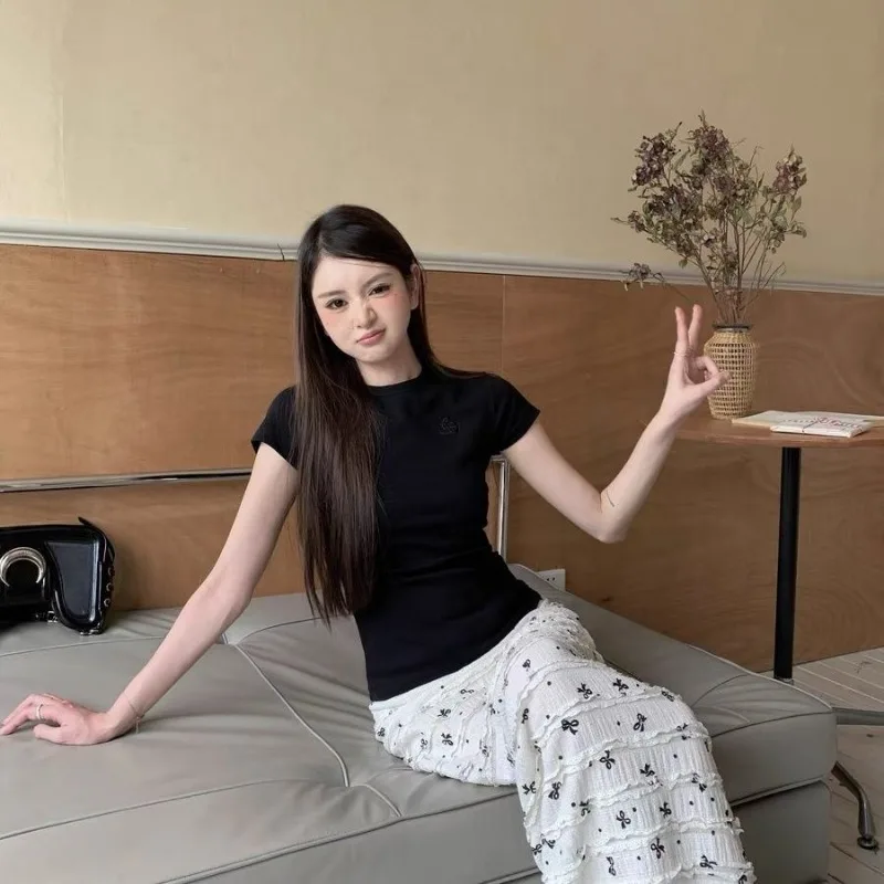 Kimotimo кружевная ажурная юбка рыбий хвост с бантом женская высокой талией лето 2022