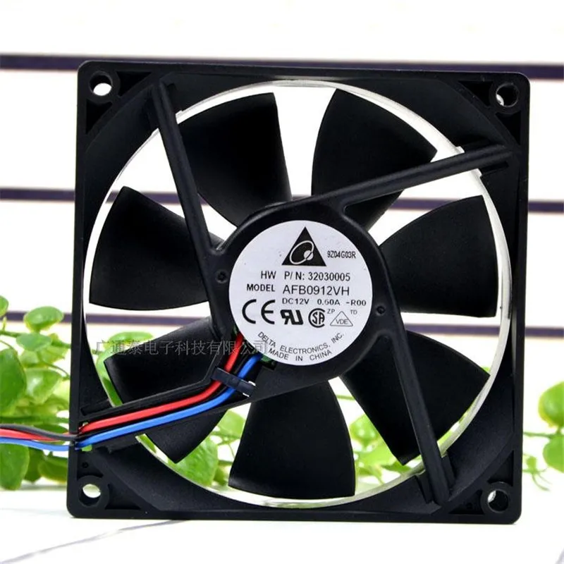 Оригинальный AFB0912VH 90*90*25 мм 9 см 0.6A 12 в источник питания с высоким объемом воздуха