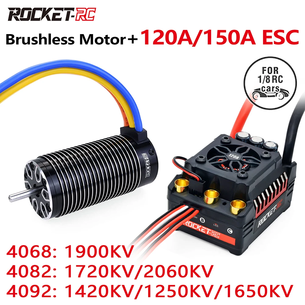 

SURPASS HOBBY Rocket-RC Brushless Motor 4092/4082/4068 120A/150A ESC for 1/8 RC Drift Racing Monster Truck Off Road On Road Car