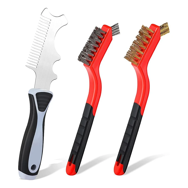 

GTBL 3 Pcs 4-In-1 Paint Brush Comb Wire Brush Set, Brush Roller Cleaner Tool Cleaning Scrubbing Dirt Paintbrush Cleaners