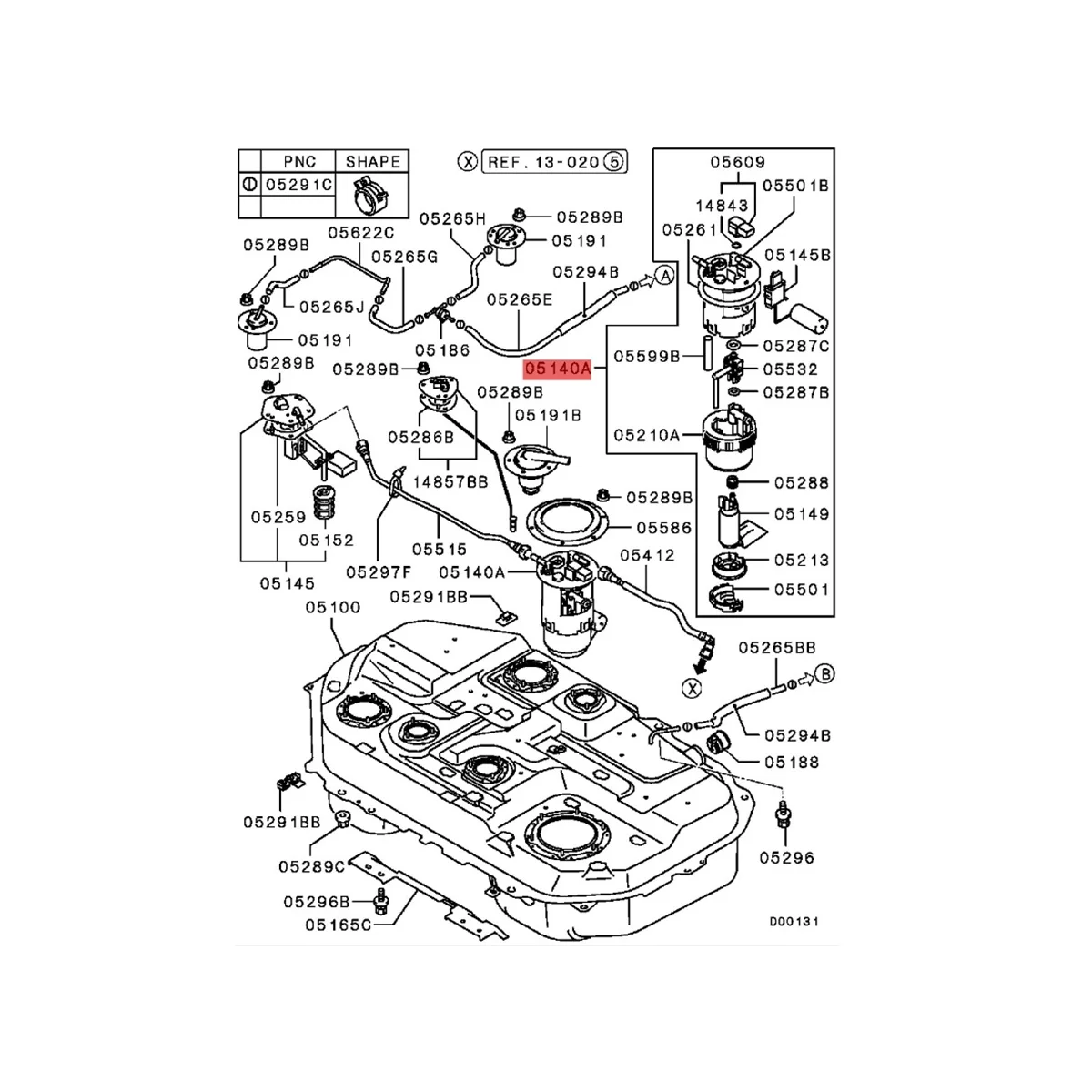 

SP4155M for Mitsubishi Outlander Airtrek 2.4L 2005-2006 4G69 Engine Gasoline Pump Delivery Module 1760A097 1760A016