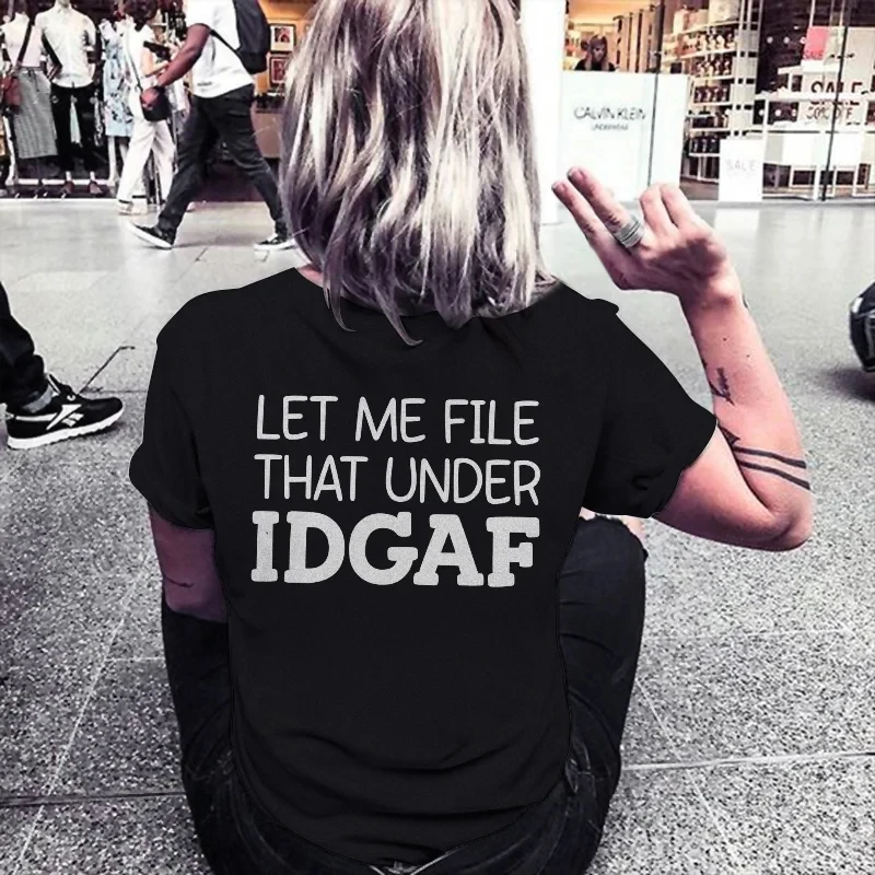 

Rheaclot Let Me File That Print Women's O-Neck Retro Vintage Cotton T-shirt
