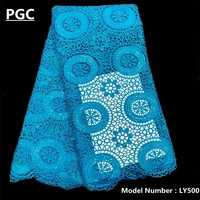 pgc african sequins fabric french cord lace fabric for bridal material 2022 high quality guipure nigerian lace fabric ly500