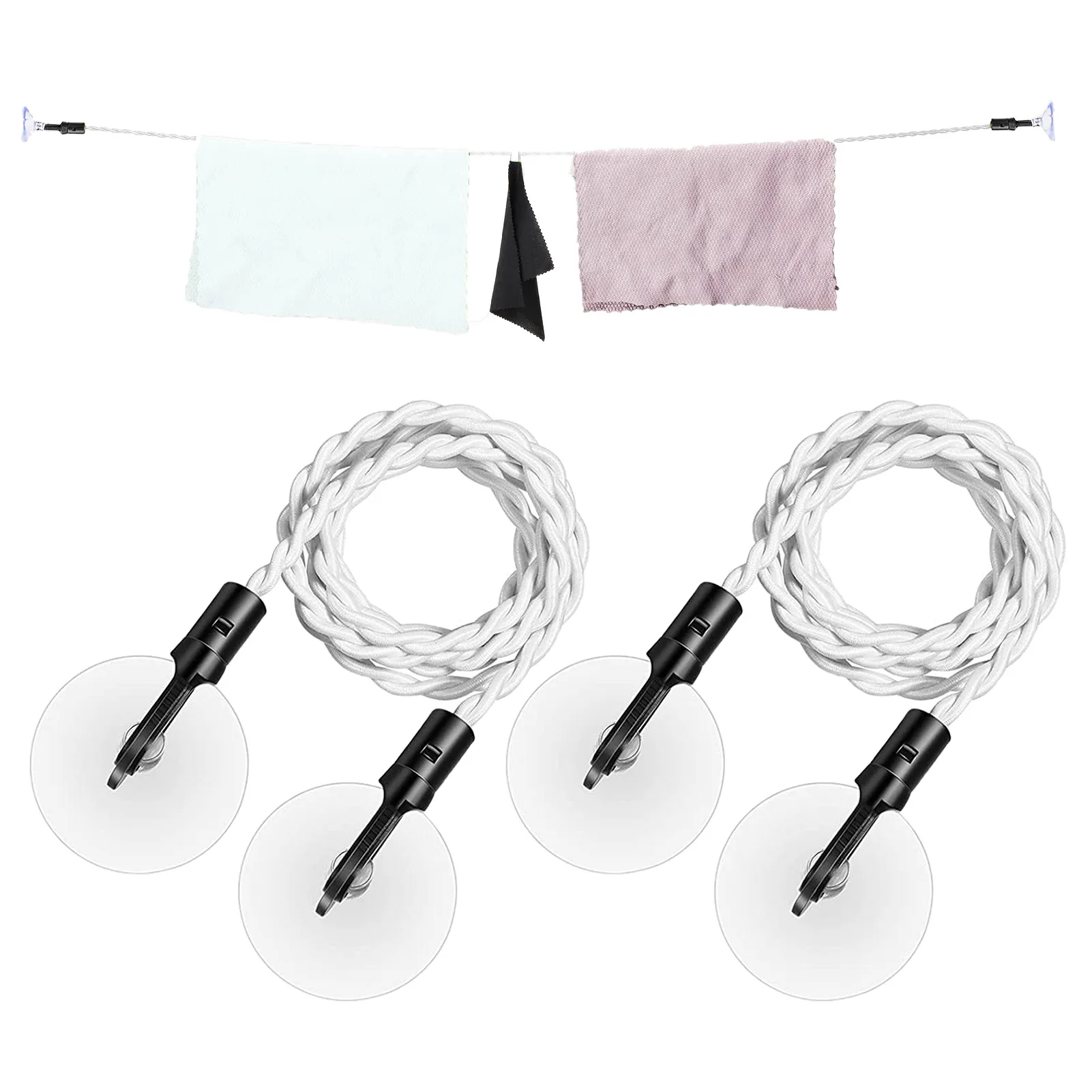 

Suction Cups Travel Clothesline Stretchy Elastic Laundry Clothes Line For Backyard Vacation Hotel Balcony Clothes Drying Line