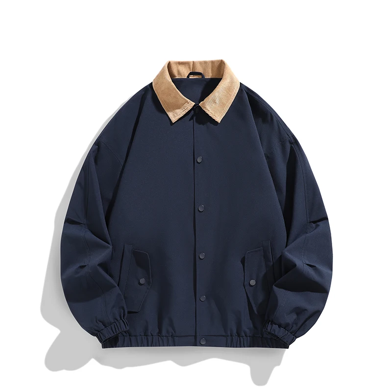 Мужская Летающая куртка Весенняя однотонная Повседневная Свободная