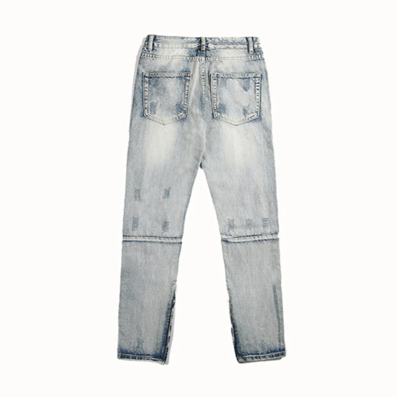 Men's Jeans Wide Leg Straight Jeans Ripped Street All-match Denim Trousers Men's Loose Casual Fashion Harajuku New Streetwear