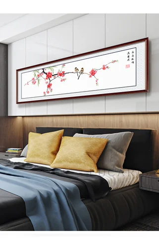 Картина для вышивки крестом в китайском стиле, цветочный узор, цветы сливы и птицы Глицинии, Современное украшение гостиной
