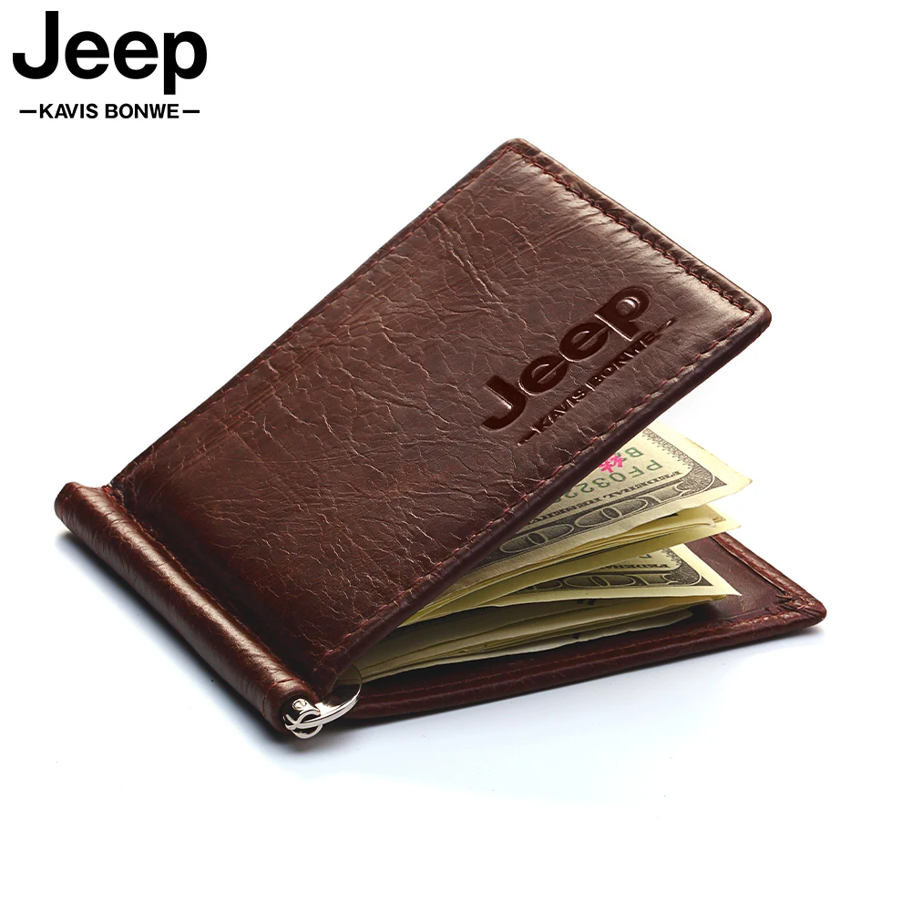 

100% Genuine Leather Men Wallets With Clip Short Male Clutch RFID Cowhide Card Holder Mens Money Bag Quality Guarantee Carteira