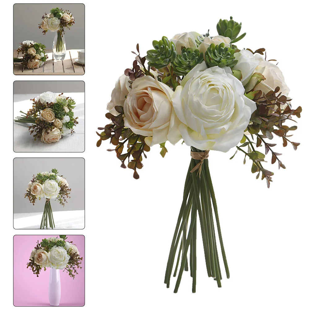 

Artificial Flower Decoration Flowers Wedding Christmas Hanging Homefiller Vase Faux Branches Simulated Rosesbouquet Decor