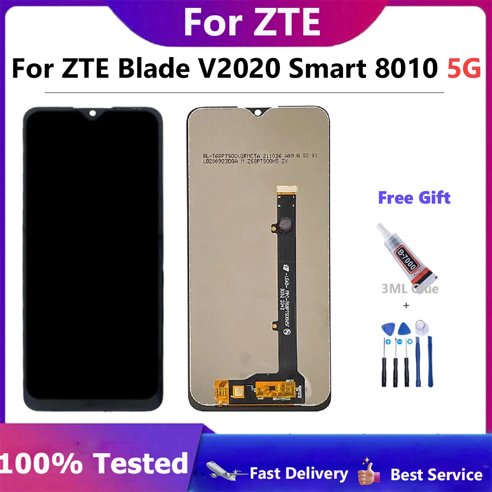 Высококачественный ЖК-дисплей 6,82 дюйма для ZTE Blade V2020, умный дисплей 8010 дюйма, сенсорный экран с цифровым преобразователем в сборе, сменный смарт-дисплей V2020