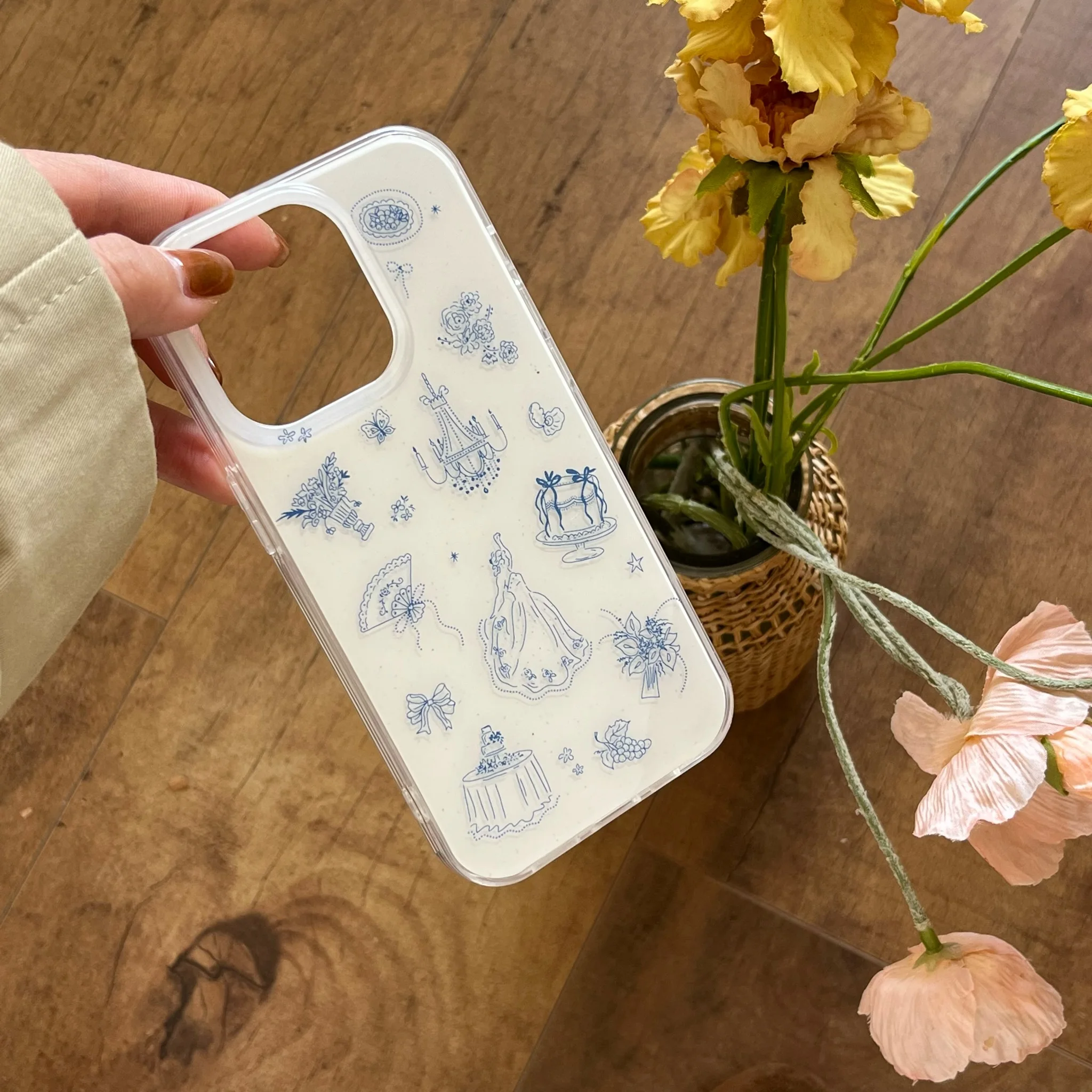 Vintage INS Chandelier &amp Gown Pattern Bowknot Stand Dual-layer Phone Case for iPhone 16 15 14 13 Pro Max Back Cover Capa