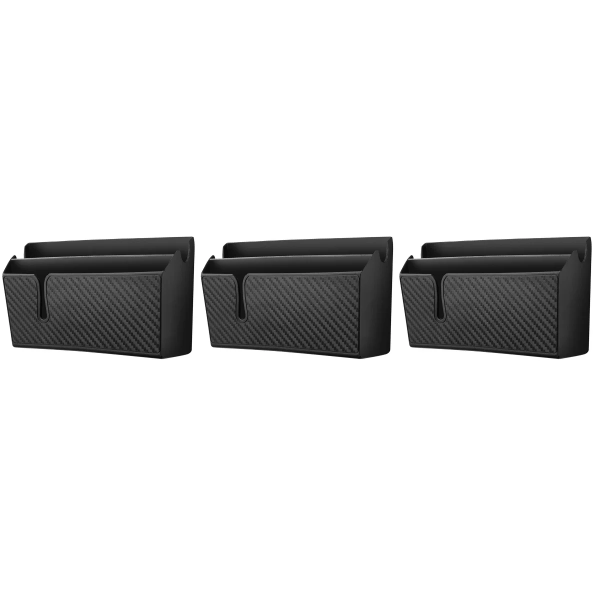 

3pcs Adhesive Car Storage Box Carbon Container Organizers Holder for Car - Big