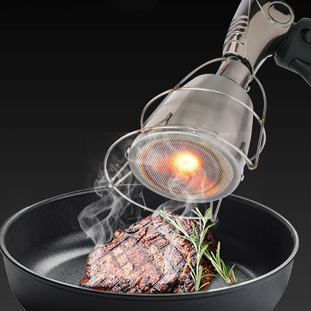 

Removable BBQ Flamethrower Adapter Handheld Intensifier for Searing Melting Baking Barbecue Fast Heating Temperature Adjustable