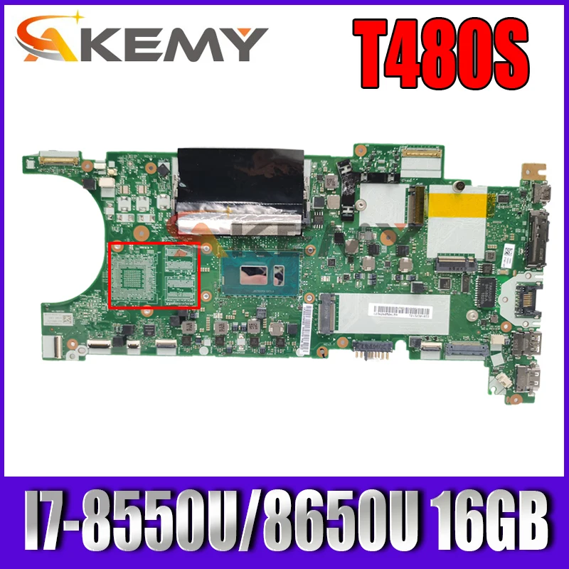 

NM-B471 For Lenovo Thinkpad T480S Laptop motherboard ET481 NM-B471 with CPU I7-8550U /8650U 16GB RAM DDR4 100% Fully Tested
