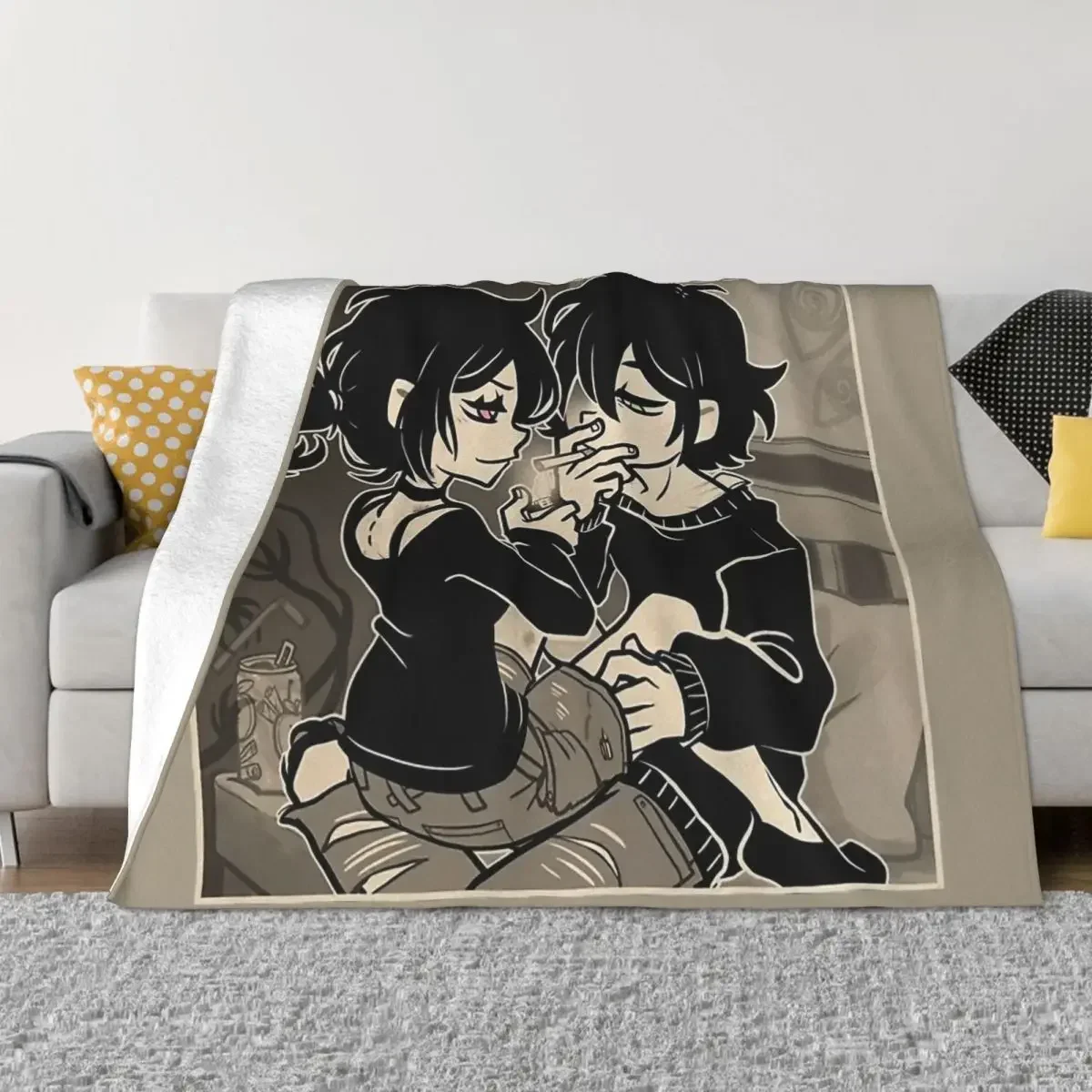 Фланелевое винтажное теплое одеяло с принтом гроб Энди и Лейли