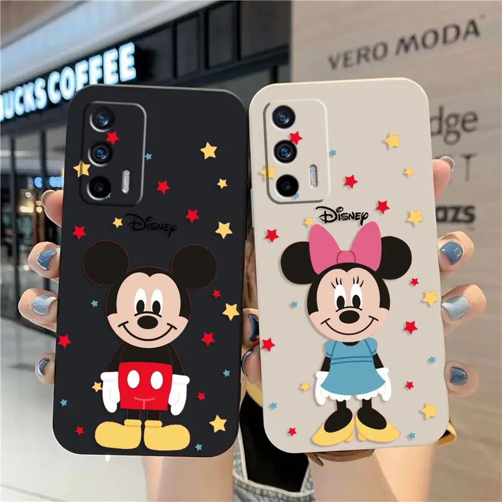 

Case For OPPO Realme 9 8 8I 7 6 5 C21 GT NEO 2 3 5 V15 V25 Colour Simple Liquid Silicone Case Mickey Minnie Mouse Cartoon