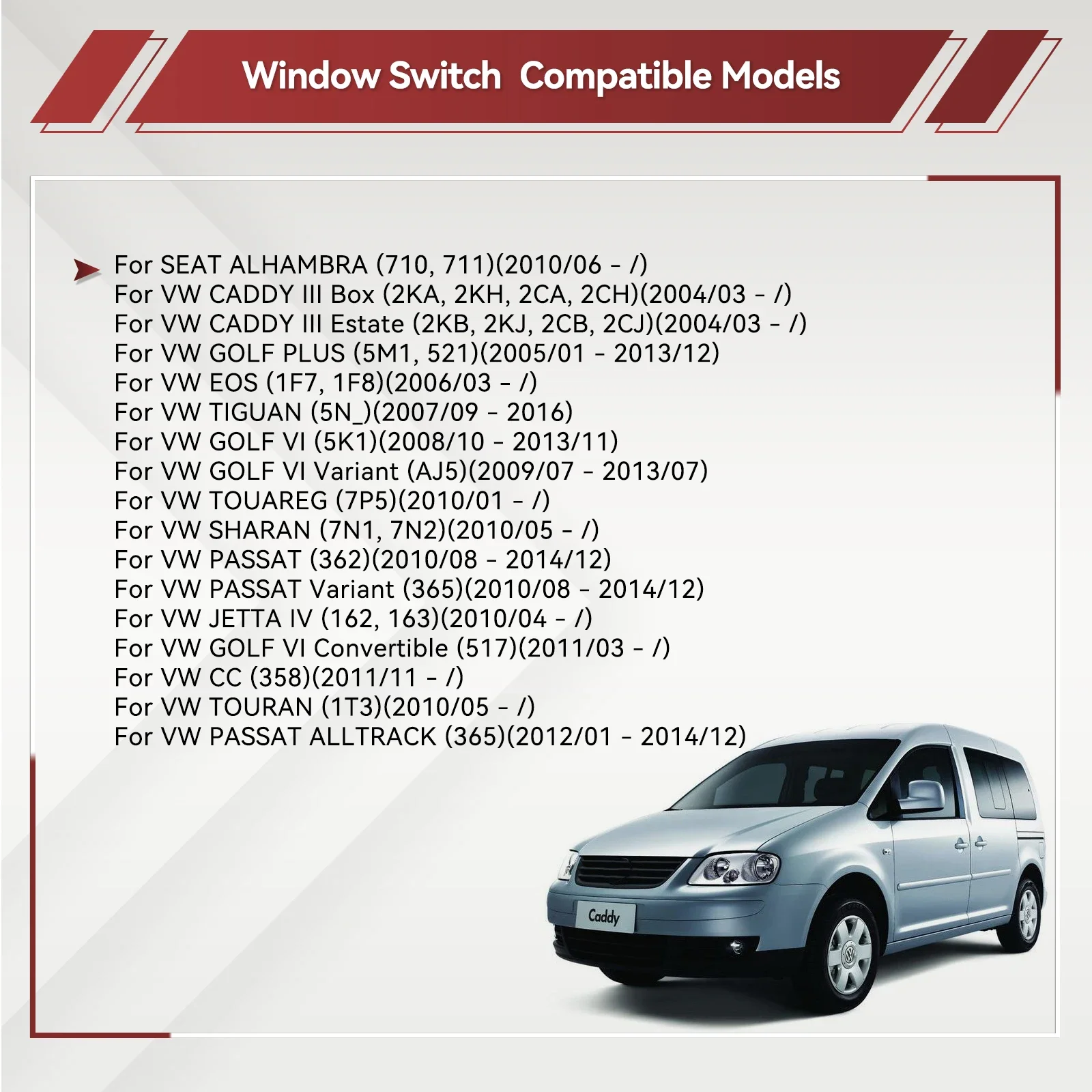 Локи J 5ND 959855 5К 0959855 Кнопка управления стеклоподъемником для VW Jetta Tiguan Caddy Golf MK5 MK6