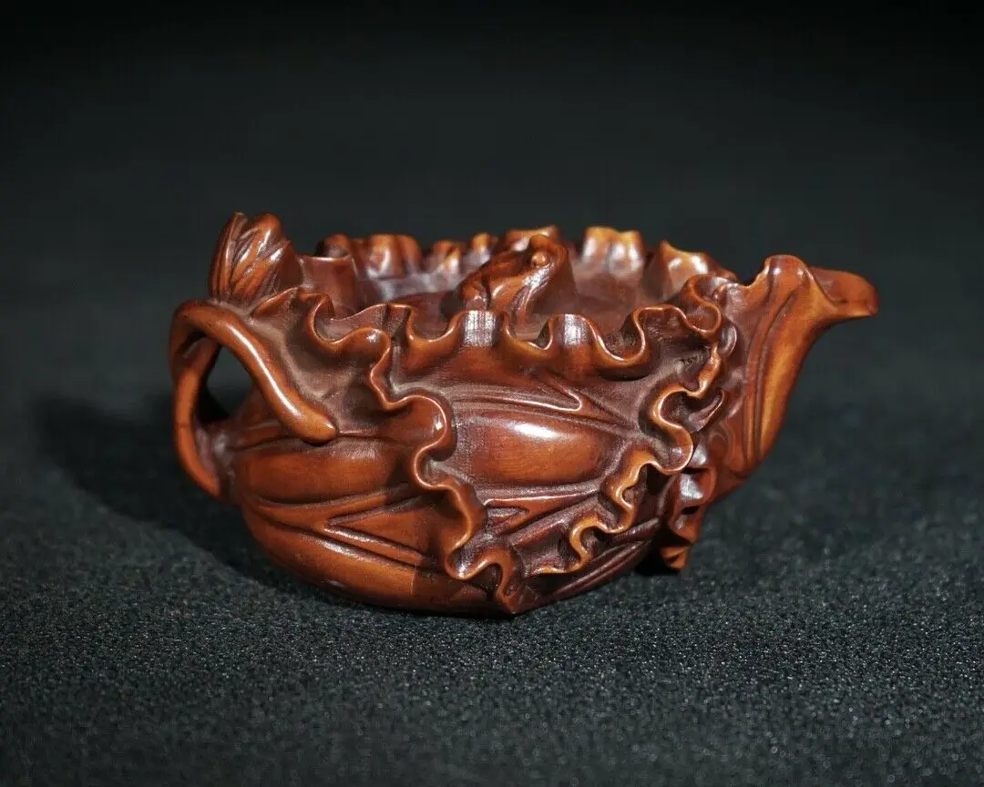 Китайская резная вручную статуя чайника из натурального бокса |