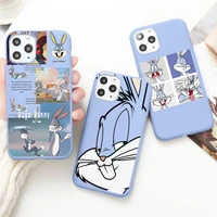 american classic cartoon bugs bunny phone case for iphone 13 12 mini 11 pro max x xr xs 8 7 6s plus candy purple silicone cover