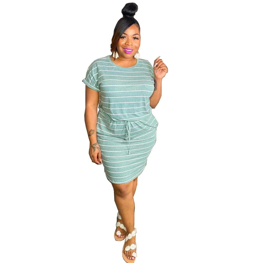 

Women's dress striped vestido feminino 3279