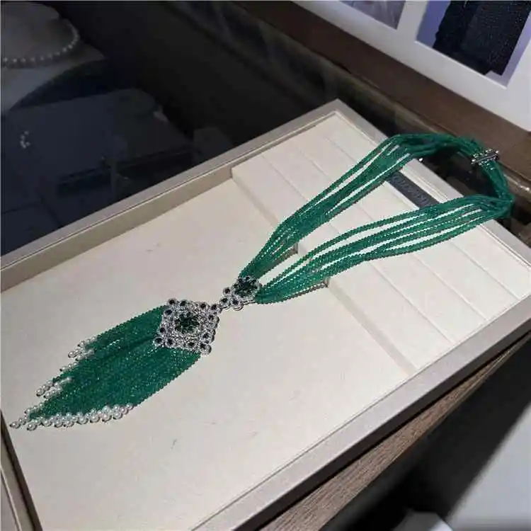 Натуральный культивированный белый жемчужный зеленый агат CZ ручной работы для