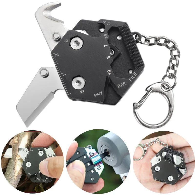 

Multifunctional Portable Pocket Knife Keychain Screwdriver EDC Hexagon Outdoor Folding Knife Mini Wrench Knife Household Tools