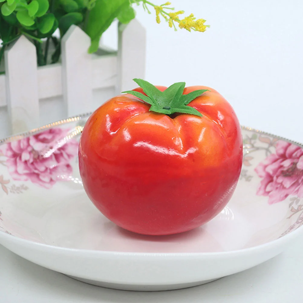 

5 Pcs Home Decor Imitation Tomato Lifelike Fruit Model Decorative Prop Kitchen Desktop Small Photo Adornment Foam Fake Figurine