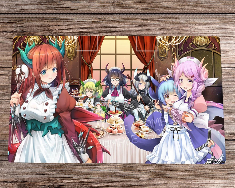 

Yu-Gi-Oh! CCG TCG Playmat Anime All Dragonmaid Trading Card Game Board Game Mat & Free Bag Anti-slip Desk Pad Mousepad 60x35cm