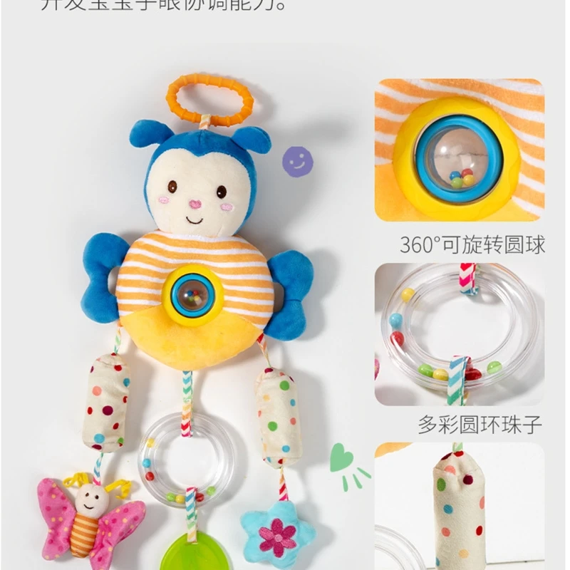 Stroller Toy Cartoon Bee Rabbit Elk Baby Bed Cot Toys Hanging Rattle Toys