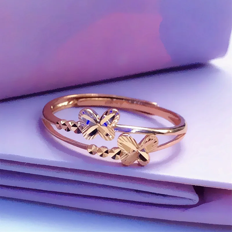 

Женское Двухслойное кольцо с бабочкой, позолоченное розовое золото 14 к, 585 пробы