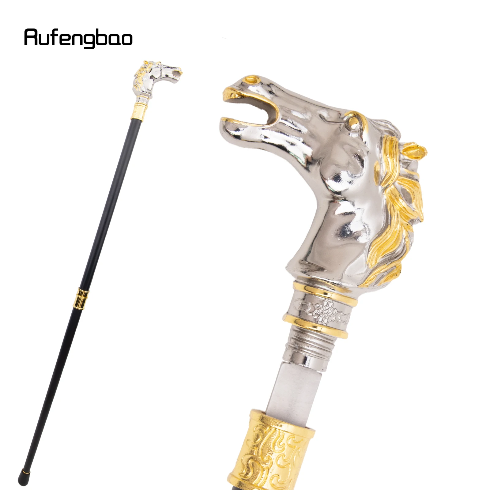 Золотисто-белая трость с щетиной для гонок и лошади со скрытой пластиной модная