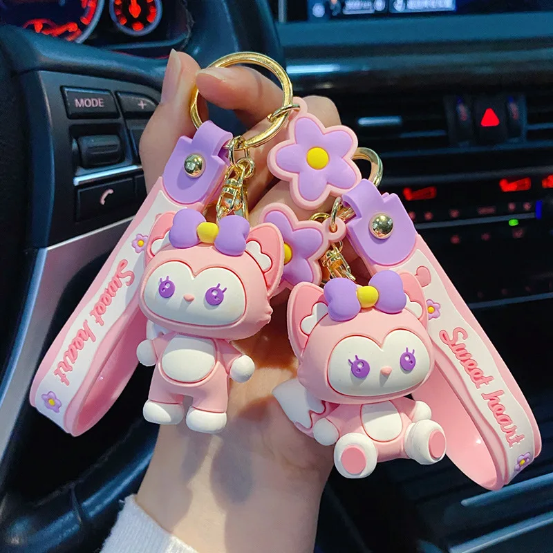 

Disney Kawaii Anime Linabell Keychain Cartoon Cute Doll Keyring Fashion Couple Bag Ornament Car Pendant Key Chain Accessories