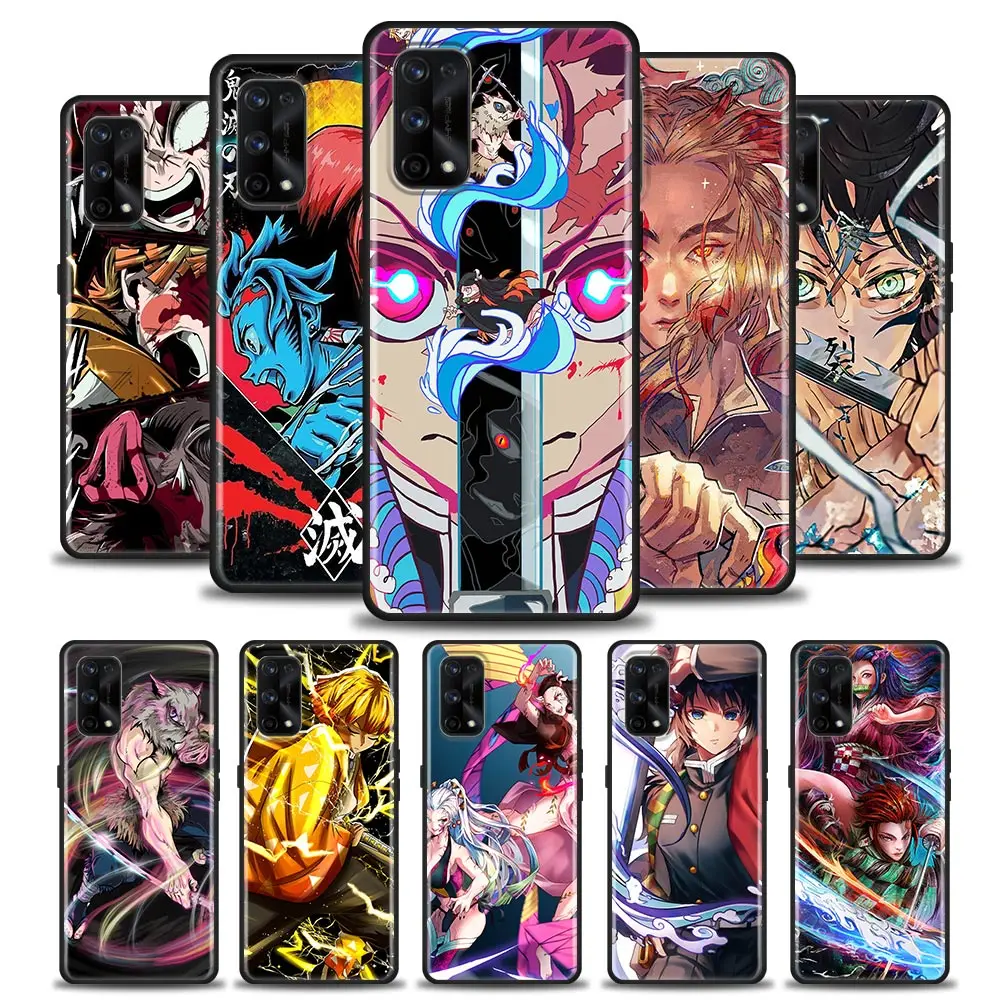 

Demon Slayer Anime Comic Japan Phone Case For Realme XT GT GT2 5 6 7 7i 8 8i 9i 9 C17 Pro 5G SE Master Neo2 Cover Fundas Coques