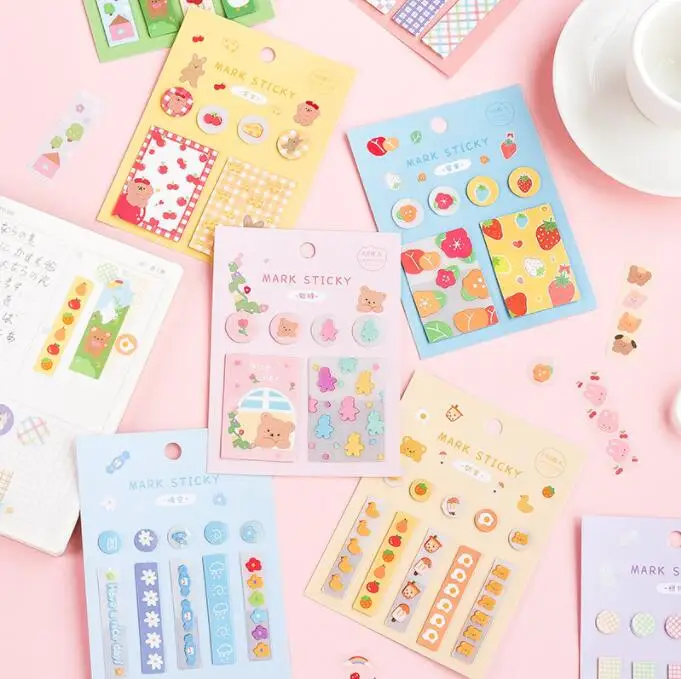 

36 pcs/lot Kawaii Fruit Animal PVC Memo Pad Index Decorative Stickers Sticky Notes Cute N Times Stationery Label Bookmark