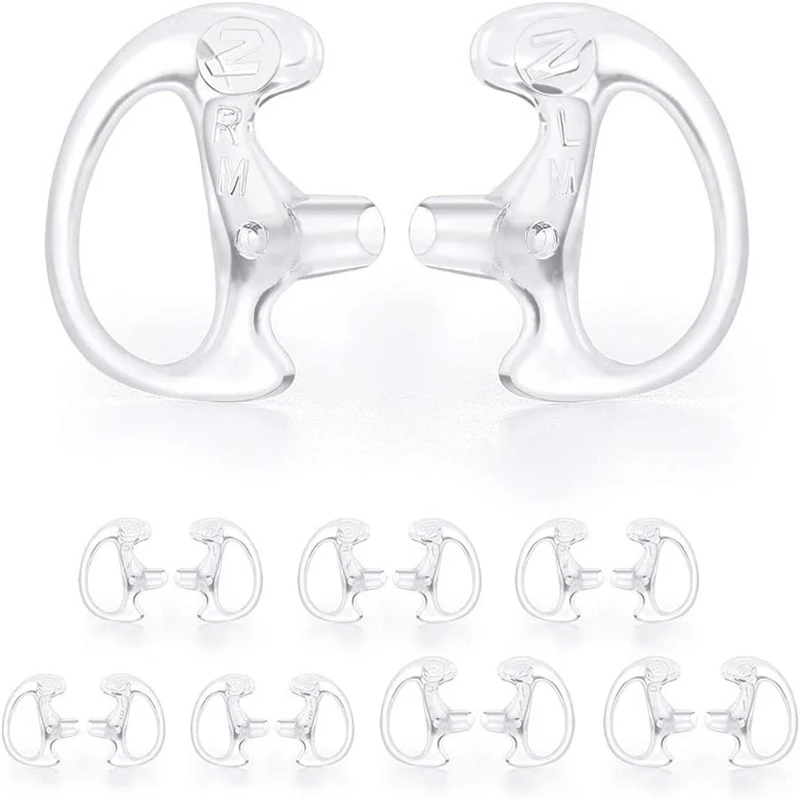 [8 Pair] Radios Walkie Talkie Earpiece, Earmould Earbud Earplug Replacement for Two-Way Radio Coil Tube Audio Kits - Orange