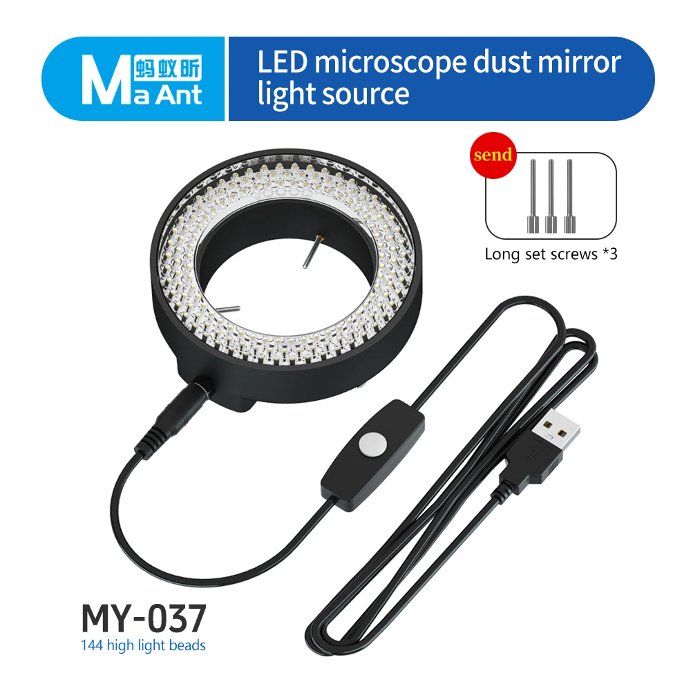 MaAnt MY-037 144 прожекторные бусины светодиодный микроскоп кольцо источник света