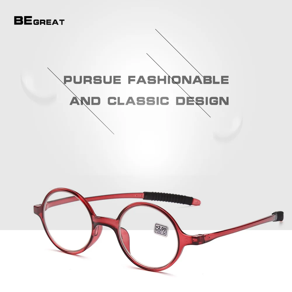 

BEGREAT Vintage Full Frame Round Transparent Lens Reading Glasses for Woman Men Ultralight Blue Light Blocking Eyeglasses