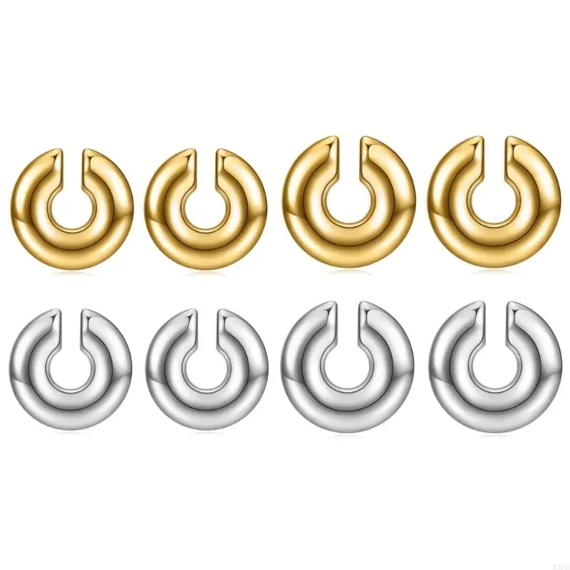 KXRB Стильные унисекс-каффы для ушей Шикарные полые толстые серьги без пирсинга