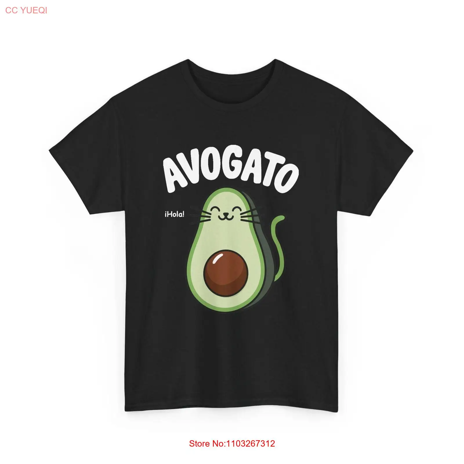 AVOGATO CAT AVOCADO IHOLA! ЗАБАВНАЯ КОМИЧЕСКАЯ ФУТБОЛКА GAG GIFT HUMOR TEE
