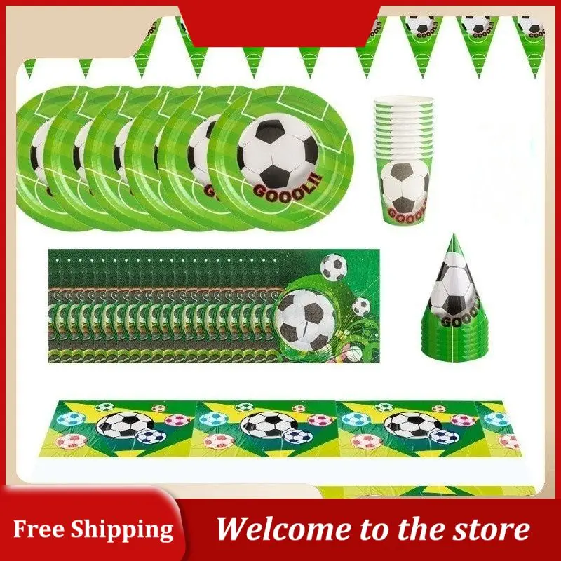 

Soccer Theme Disposable Tableware Football Sport Boy Birthday Party Supplies Baby Shower Soccer Fans Birthday Balloon Decortions