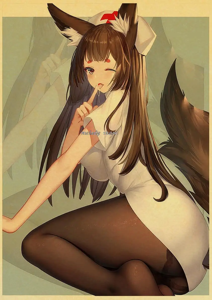 Аниме Hentai Girl сексуальный плакат из крафт-бумаги аниме фильм принты бар