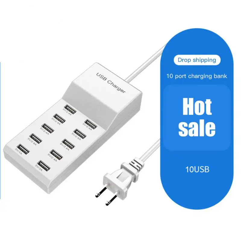 

10 Port Usb Docking Station Portable 10a Usb Charger Usb Adapter Expansion Multi Port Charger For Smartphone Phone Accessories