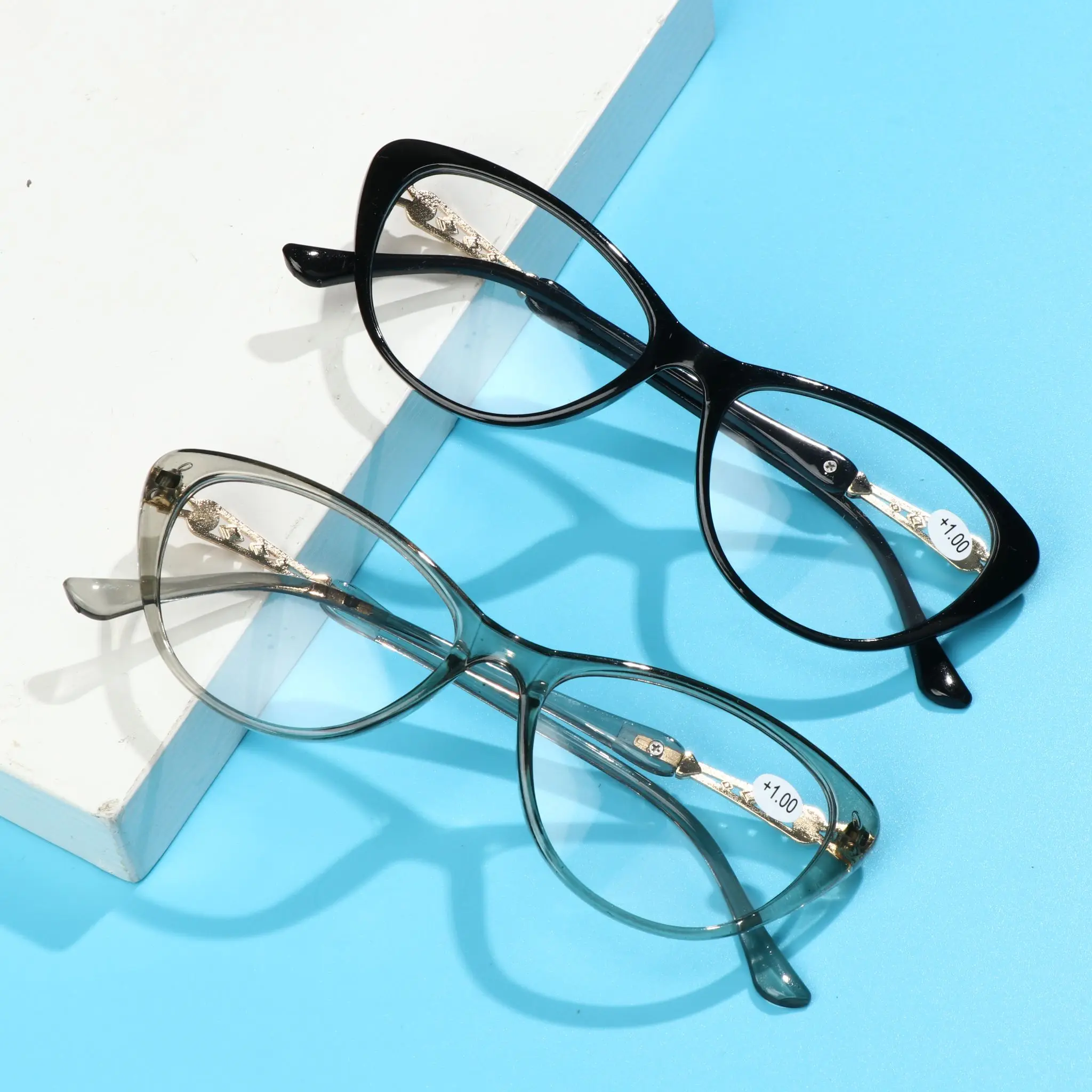 

Retro Cat Eye Reading Glasses Women HD Gradient Presbyopic Computer Eyeglasses Hyperopia Glasses Diopter +1.0 to +4.0