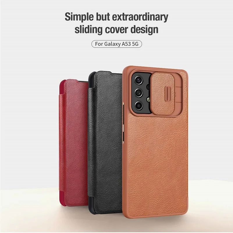 

For Samsung Galaxy A53 5G Case NILLKIN Vintage Qin PU Leather Flip Wallet Camera Protection Cover For Samsung Galaxy A53 5G Case